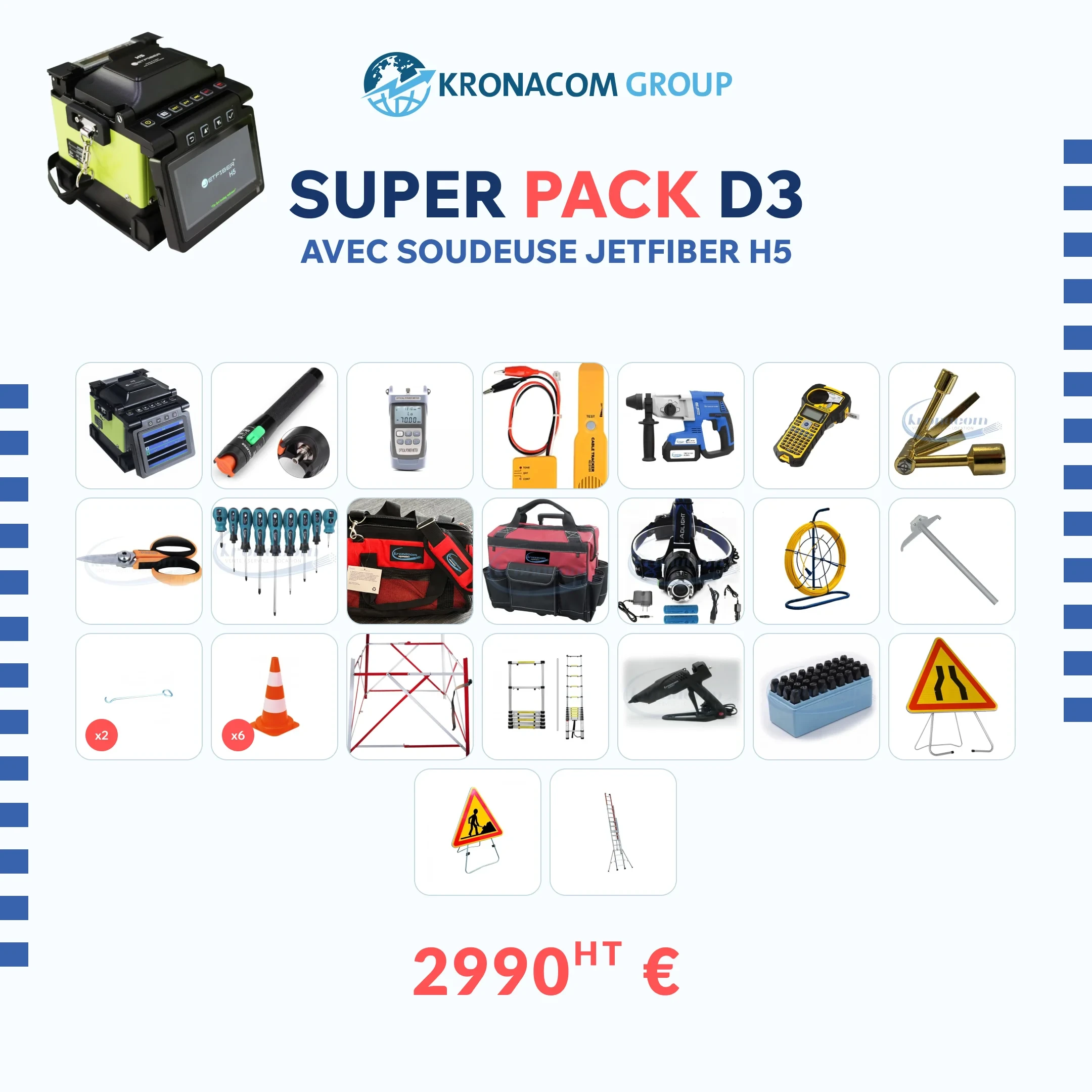 Super Pack D3 avec soudeuse JETFIBER H5